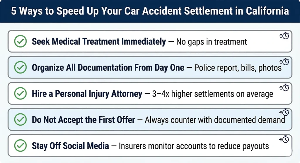 california car accident claim settlement tips